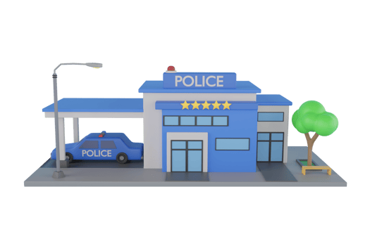 police department building. 3d illustration of Police Station Building . 3d rendering png