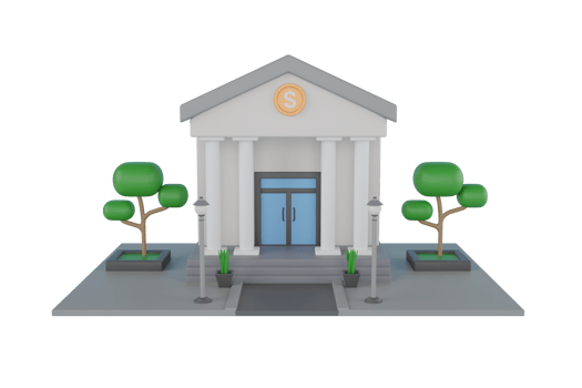 3D Illustration of Money Changer Building. Currency Exchange png