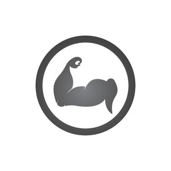 Arm muscle silhouette logo biceps icon vector