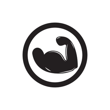 Arm muscle silhouette logo biceps icon vector