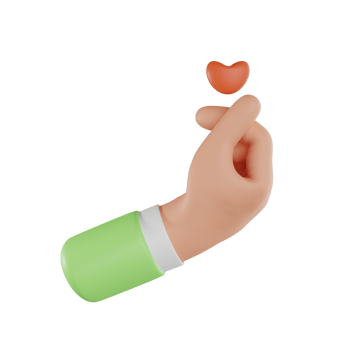 3D Rendering Hand Gesture Represents the Finger Heart Symbol. Cartoon character hand holding red heart. a Message of Love. 3d rendering png
