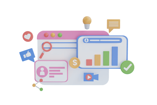 seo marketing social media concept. Web analytics design , SEO optimization. Marketing social media concept. Strategy and Planing website. 3d rendering png