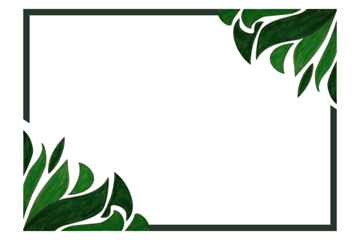 Green Leaf Flora Ornament Border Design png