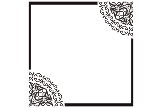 Black Mandala Ornament Border Design png