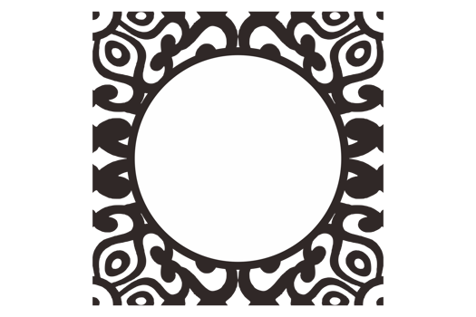 Black Mandala Ornament Border Design png