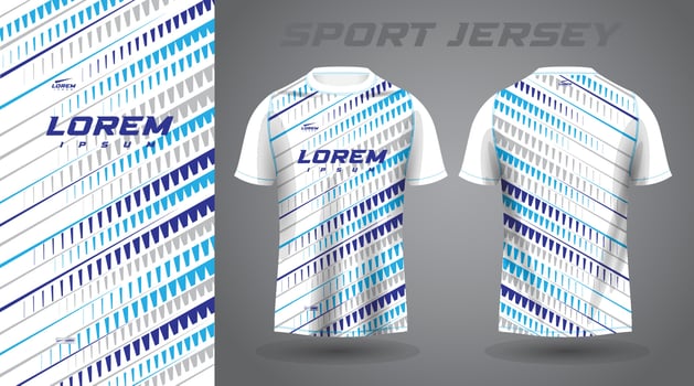 blue shirt soccer football sport jersey template design mockup vector