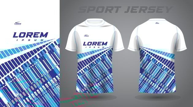 blue shirt soccer football sport jersey template design mockup vector