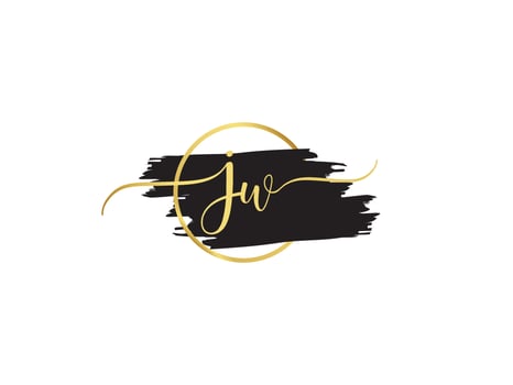 Monogram Jw Signature Logo, Luxury JW Brush And Golden Signature logo vector