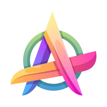 colorful letter A gradient logo design vector