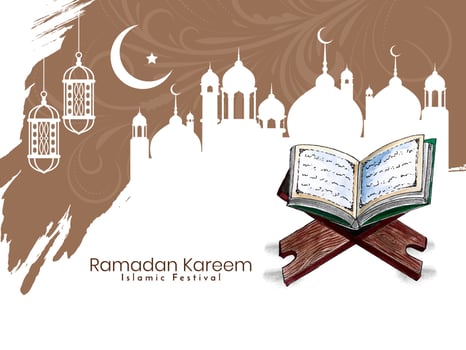 Ramadan Kareem Islamic cultural holy month festival background vector