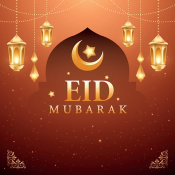 Eid Mubarak colorful luxury Islamic background with decorative ornament, eid Mubarak social media post design vector