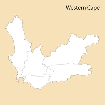 High Quality map of Western Cape is a region of South Africa vector