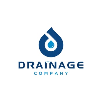 Plumbing and Drainage Industry Logo Design Idea in Fun Monogram Style vector