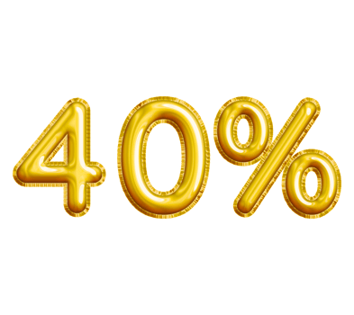 40 or Forty Percent 3D Gold Balloon. You can use this asset for your content Marketing like as Promotion, Advertisement, Ads,  Banner, Flyer, Discount Card and anymore. png