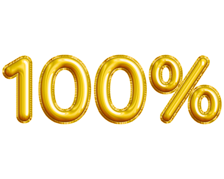 100 or One Hundred Percent 3D Gold Balloon. You can use this asset for your content Marketing like as Promotion, Advertisement, Ads,  Banner, Flyer, Discount Card and anymore. png
