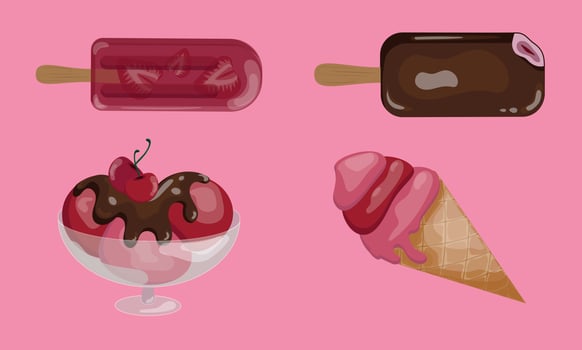 ice cream set vector