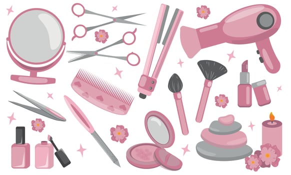 beauty tools makeup accessories vector
