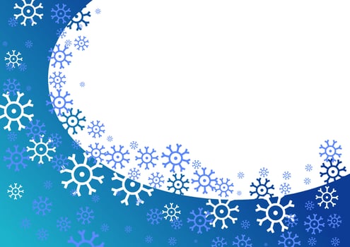 Blue Winter Snowflake Page Border vector