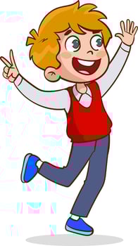 happy jumping children cartoon vector cartoon vector
