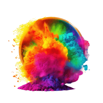 Vivid colorful powder splash. png