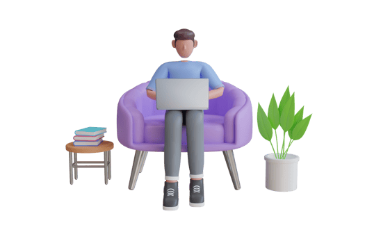 3D illustration of online education. Concept of e-learning, online education, home schooling. Digital Online Education Application learning world wide on laptop. 3d rendering png