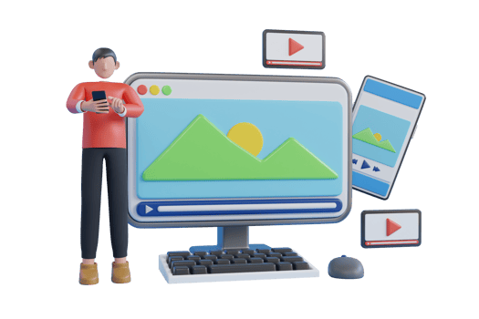 3D Illustration of Content creators, vloggers, bloggers, impact creative media production, video creation, sound, live streaming, social media network studios. 3d rendering png