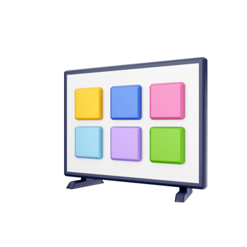 3d smart tv icon illustration png