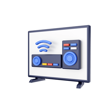 3d smart tv icon illustration png