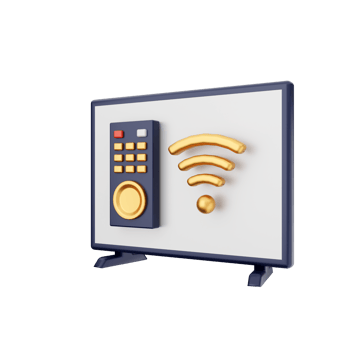 3d smart tv icon illustration png