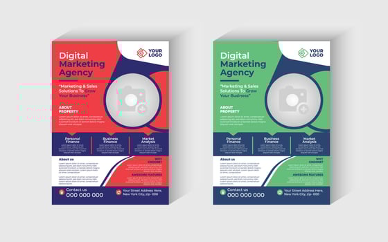 Corporate Business Flyer Design Template with 2 Various Options, business brochure design, flyer layout template A4, vector