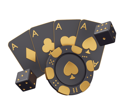 casino poker gold 3d illustration png