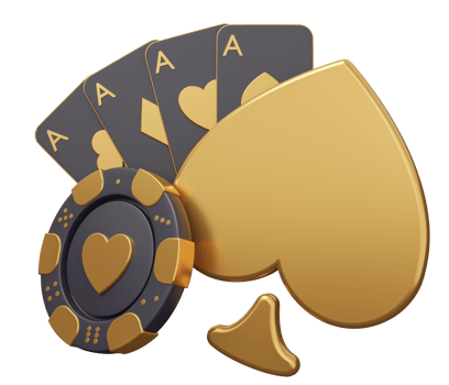 casino poker gold 3d illustration png