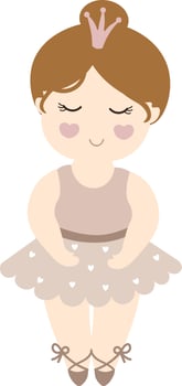 Little Cute Ballerina vector with a transparent background