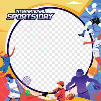 Sports Banner Background . International Sports Day Illustration. Graphic Design for the decoration of gift certificates, banners, and flyer vector