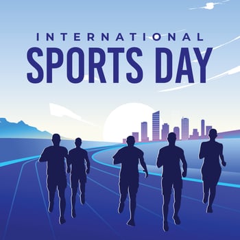 Running Sports Background . International Running Sports Day Illustration. Graphic Design for the decoration of gift certificates, banners, and flyer vector
