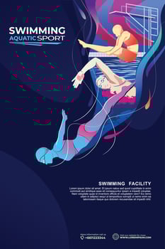 Swimming Sport Poster Illustration International sports day vector
