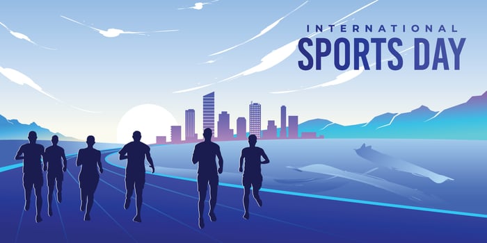 Running Sports Background . International Running Sports Day Illustration. Graphic Design for the decoration of gift certificates, banners, and flyer vector