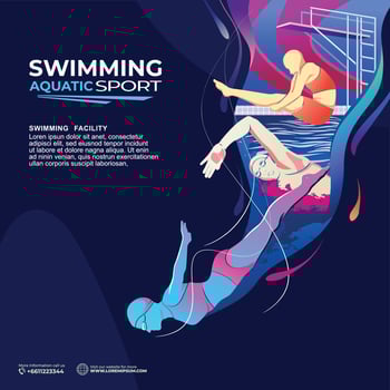 Swimming Sport Poster Illustration design vector