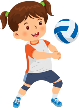 Cute girl playing Volleyball png