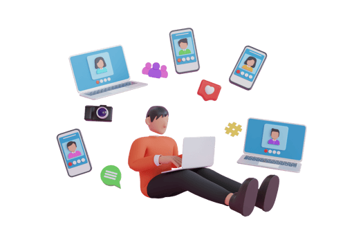3D Illustration of online training. 3d training with people on smartphone. Webinar, online video training, tutorial podcast concept. 3d rendering png