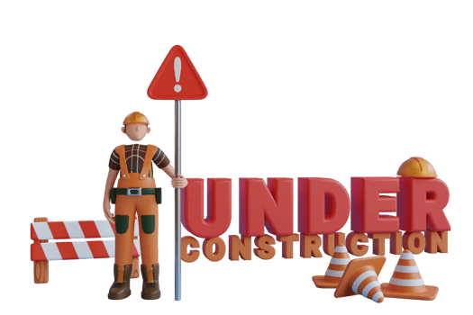 under construction sign 3d illustration. png