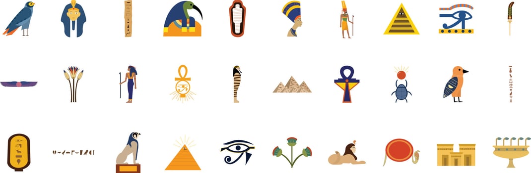 Ancient Egyptian Icon Set vector