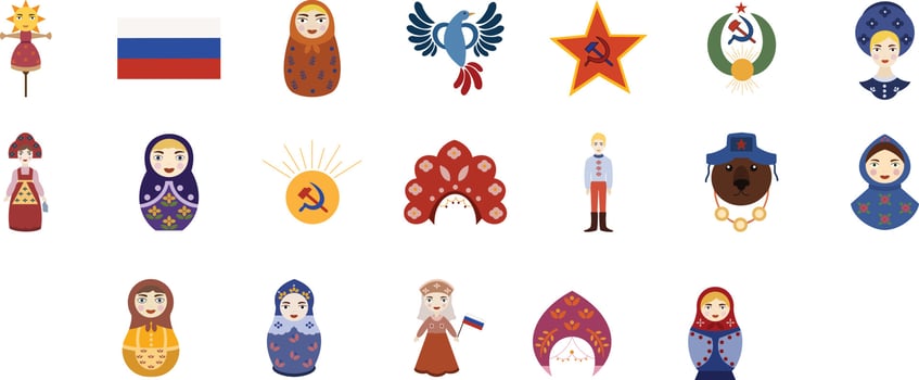Russia Flat Icon Set vector