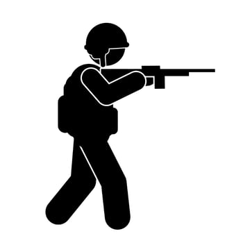 Military vector illustration, Army soldiers, Military silhouettes ,war illustration