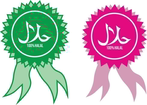 Halal logo vector badge image illustrations