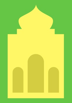 Simple icon of prayer rug, prayer mat. flat vector illustration