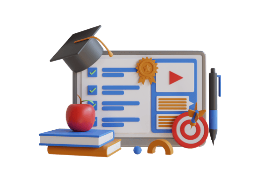 Online courses webinar and education. join seminar and gets e-certificate. 3d illustration png