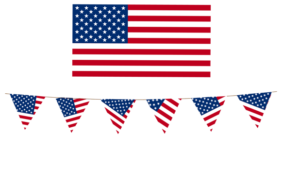 Hanging flag decorated with American national pattern transparency png