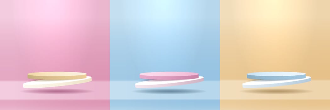 Cosmetic background and set premium podium display for product presentation branding and packaging presentation. studio stage with shadow of background. vector design.