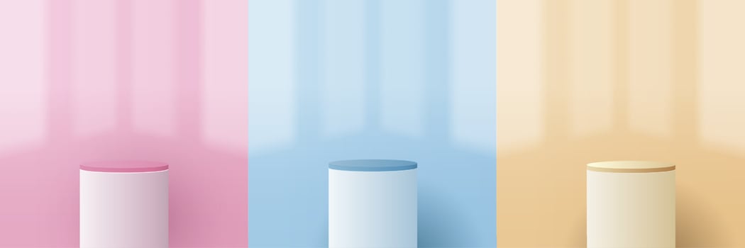 Cosmetic background and set premium podium display for product presentation branding and packaging presentation. studio stage with shadow of background. vector design.